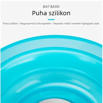 Összecsukható műanyag etetőedény horgászathoz, hordozható nyitott etetőtál
