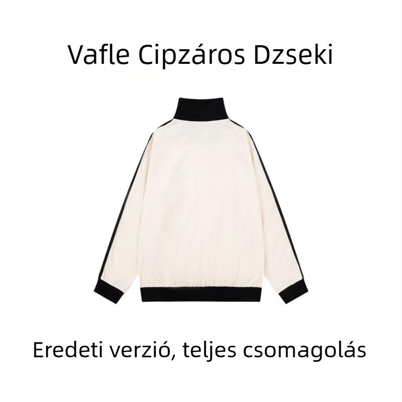 Kora ősz – új casual waffle kötött kardigán álló gallérral nőknek, klasszikus preppy stílus, sokoldalú