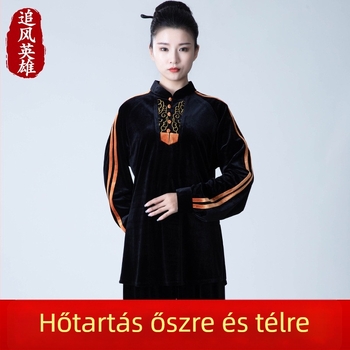 Uniszex Tai Chi ruházat bársonyból, téli, vastag és meleg