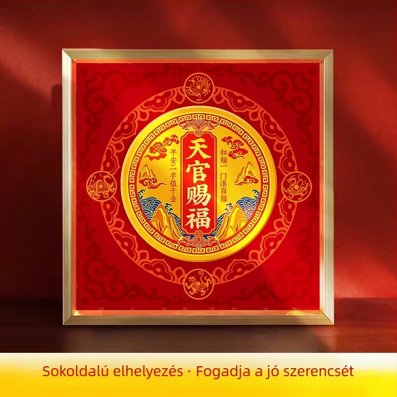 Fából készült díszfigura aranyszegéllyel, Mennyei Hivatal Áldása Kirin, új kiadás, kiváló minőségű modern dekoráció nappalira és irodába