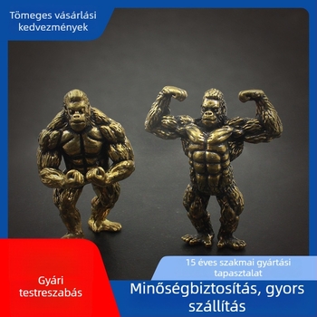 Új bronz orangután faragott dísztárgy – dekoratív szobor előszobába, nappaliba és irodába, asztali dekoráció, ajándék