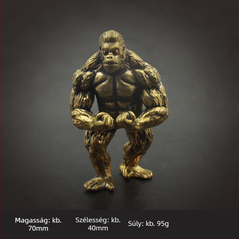 Új bronz orangután faragott dísztárgy – dekoratív szobor előszobába, nappaliba és irodába, asztali dekoráció, ajándék