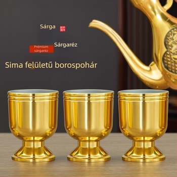 Sárgarézből készült teás- és boros pohár, Buddha adományozó pohár és otthoni dekoráció