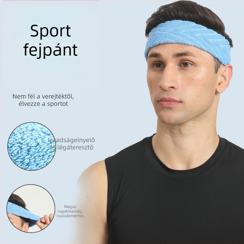 Törölközőből készült fejpánt, izzadság-elnyelő, lélegző, rugalmas, futáshoz, jóga, kosárlabda és tollaslabdához