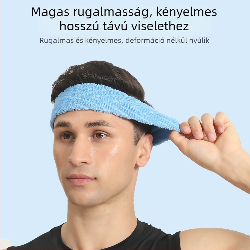 Törölközőből készült fejpánt, izzadság-elnyelő, lélegző, rugalmas, futáshoz, jóga, kosárlabda és tollaslabdához