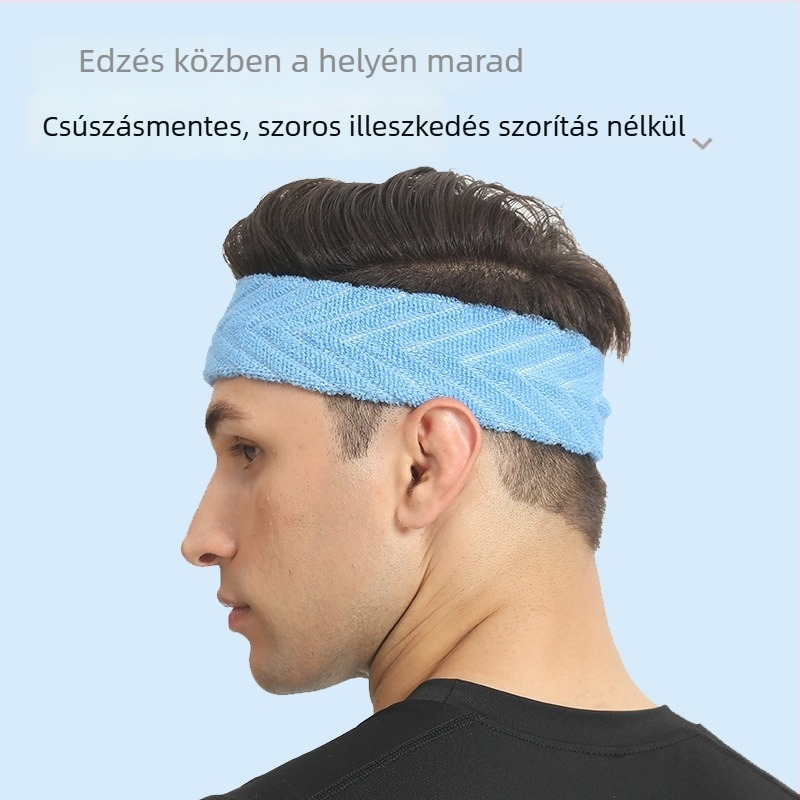 Törölközőből készült fejpánt, izzadság-elnyelő, lélegző, rugalmas, futáshoz, jóga, kosárlabda és tollaslabdához
