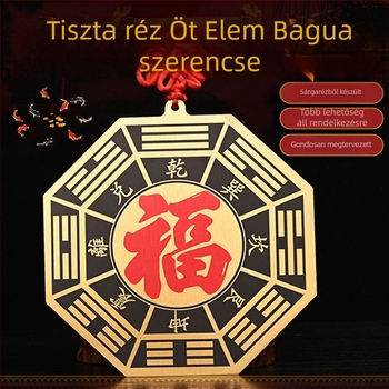 Sárgaréz Bagua Fu tükrös medál otthonra – bejárati ajtó és ablak