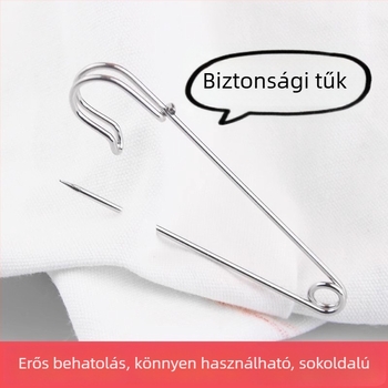 Magas teherbírású rozsdamentes acél biztonsági tű ruházathoz, vintage brooch dekoráció, papírklipsz-stílusú pin