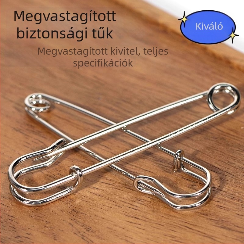 Magas teherbírású rozsdamentes acél biztonsági tű ruházathoz, vintage brooch dekoráció, papírklipsz-stílusú pin