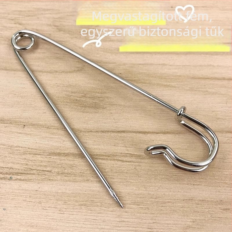 Magas teherbírású rozsdamentes acél biztonsági tű ruházathoz, vintage brooch dekoráció, papírklipsz-stílusú pin