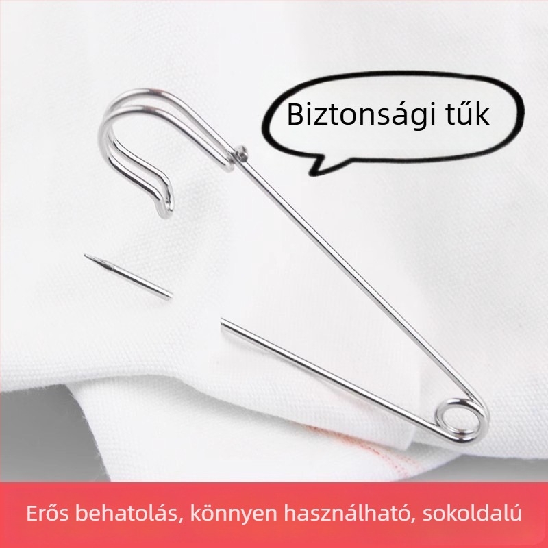 Magas teherbírású rozsdamentes acél biztonsági tű ruházathoz, vintage brooch dekoráció, papírklipsz-stílusú pin