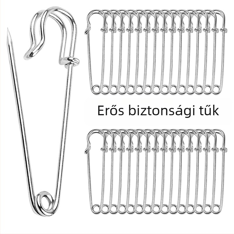 Magas teherbírású rozsdamentes acél biztonsági tű ruházathoz, vintage brooch dekoráció, papírklipsz-stílusú pin