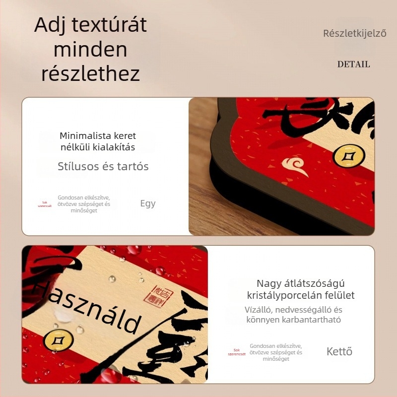 Kristályból készült, új kínai stílusú áldásos dekorációs készlet keretekkel és ünnepi festményekkel nappalira és TV-állványra