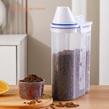 2,5 L PP zárt tároló macska- és kutyaeledelhez, konyhai tároló gabonák és rizs számára, rovar- és nedvességálló
