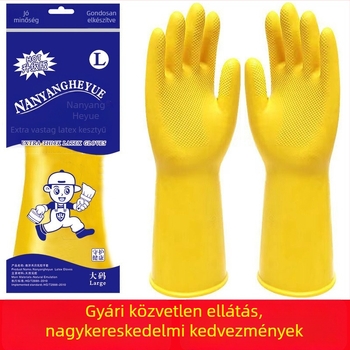 Női mosogatókesztyűk, tartós latexből, háztartási használatra, vízálló, vékony fazon