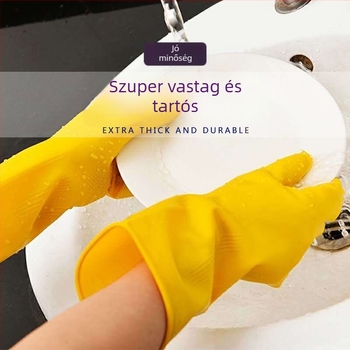 Női mosogatókesztyűk, tartós latexből, háztartási használatra, vízálló, vékony fazon