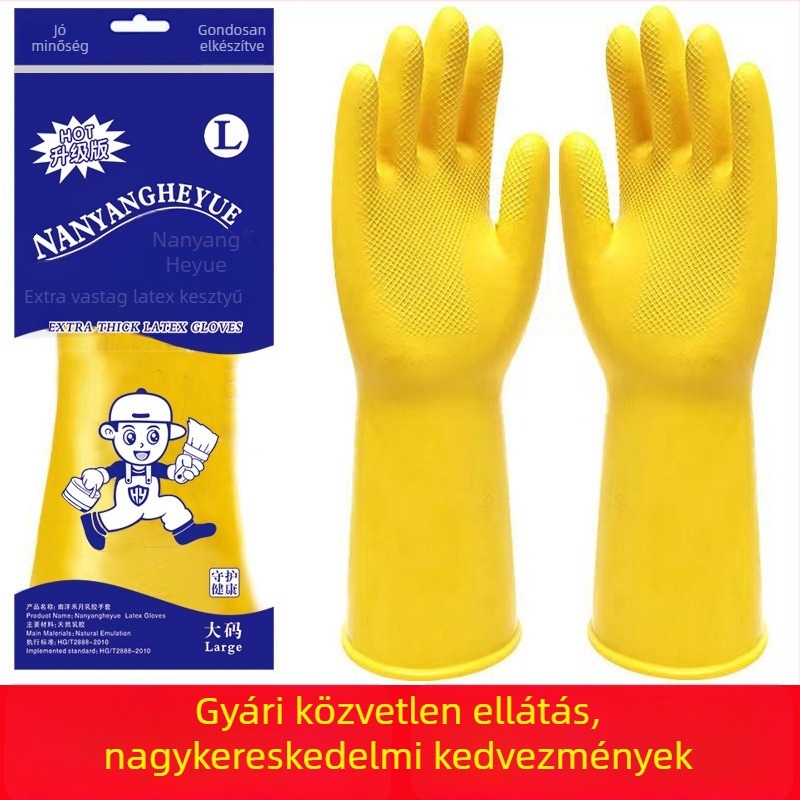 Női mosogatókesztyűk, tartós latexből, háztartási használatra, vízálló, vékony fazon