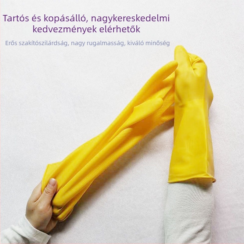 Női mosogatókesztyűk, tartós latexből, háztartási használatra, vízálló, vékony fazon