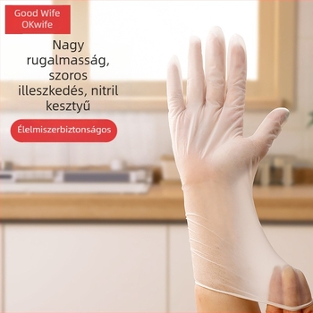 Good Daughter-in-Law nitril kesztyűk mosogatáshoz és háztartási feladatokhoz, konyha, élelmiszer-minőség, vízálló, szennyeződés-álló, megvastagodott, 9 hüvelyk hosszú