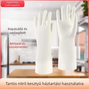 Élelmiszer-minőségű nitril kesztyűk háztartási feladatokra, konyhai takarítás, olajálló, hosszú, tartós, szakadásálló, mosogatáshoz