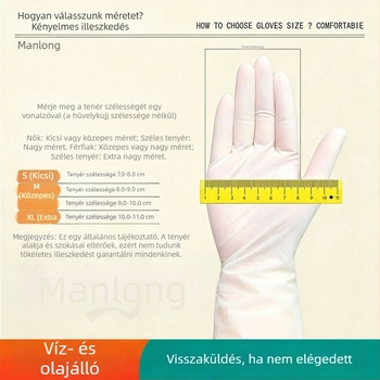 12 hüvelykes nitril kesztyűk, hosszúak és strapabírók, átlátszóak, háztartási és konyhai feladatokhoz, olajálló, sav- és lúgálló.
