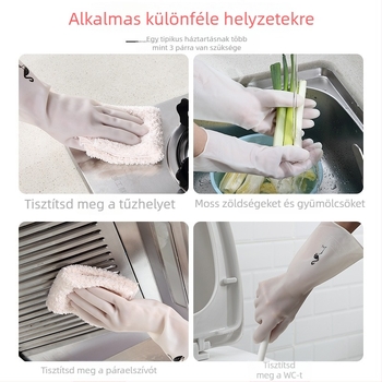 Női konyhai mosogatós kesztyűk PVC-ből, vízálló, kopásálló, csúszásmentes, tartós, vékony háztartási kesztyűk