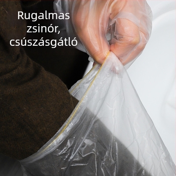 Egyszer használatos PE háztartási kesztyűk, vízállóak, hosszú, őszi–téli használatra – mosogatáshoz, mosáshoz és zöldségek tisztításához