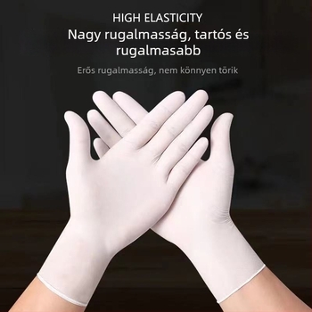 Egyszer használatos latex kesztyűk háztartási és fogorvosi használatra, magas rugalmasságú, vastag PVC-nitril összetétel