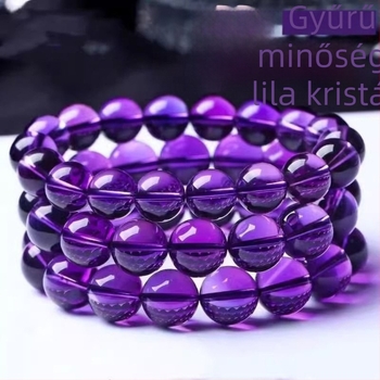 Természetes ametiszt karkötő női, egysoros, gyűjteményminőség, ajándék, szerencse ékszer
