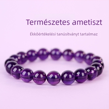 Természetes ametiszt karkötő női, egysoros, gyűjteményminőség, ajándék, szerencse ékszer