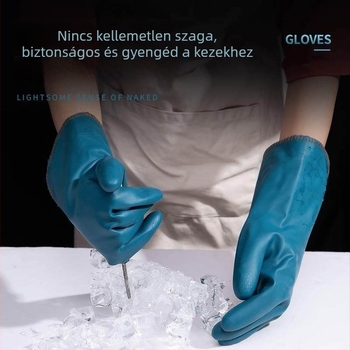 Fleece-szel bélelt vízálló mosogatós kesztyűk otthoni használatra télen, tartósak a mosogatáshoz és a mosáshoz, csúszásmentesek, konyhai