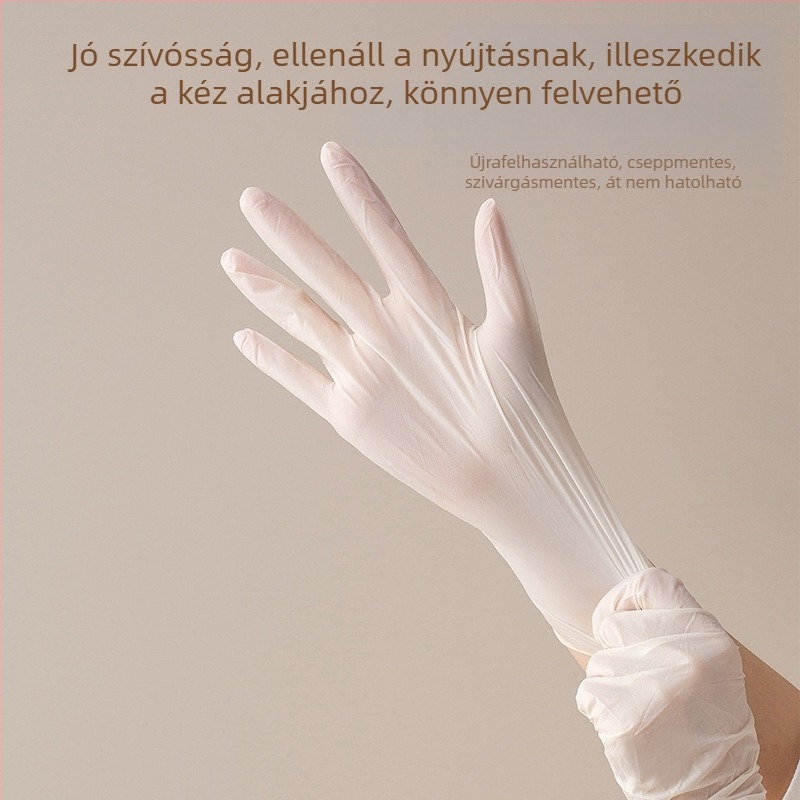 Egyszer használatos, vékony latex kesztyűk a konyhába – dagasztáshoz, zöldségek mosásához és háztartási feladatokhoz, csúszásmentes, tartós