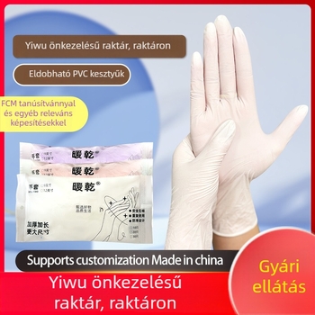 Egyszer használatos nitril kesztyűk háztartási feladatokra, tisztításra és edények mosogatására, hosszú csuklórésszel, vízálló konyhai kesztyűk