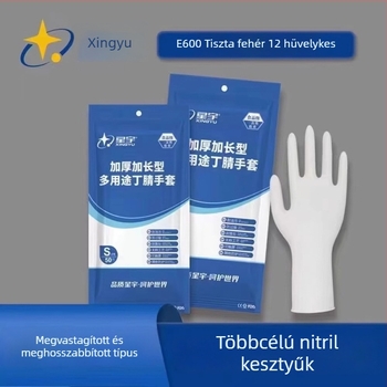 Xingyu egyszer használatos nitril kesztyűk, vastagítottak és tartósak, 12 hüvelykes, E600 gumi, élelmiszer-minőségű, cateringhez, konyhához és háztartáshoz, olajálló