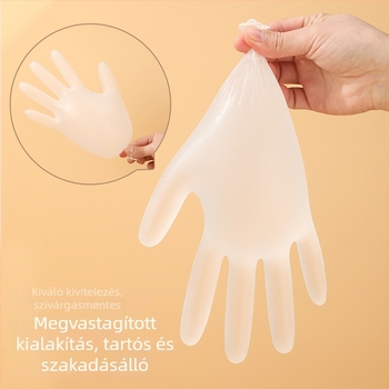 PVC egyszer használatos kesztyűk élelmiszerrel érintkezőek, vízállóak és tartósak, konyhai és háztartási használatra