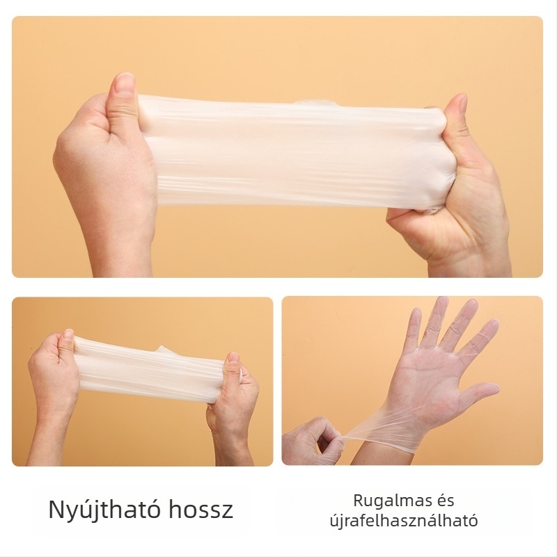 PVC egyszer használatos kesztyűk élelmiszerrel érintkezőek, vízállóak és tartósak, konyhai és háztartási használatra