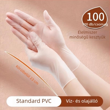 Hosszított egyszer használatos PVC kesztyűk, élelmiszer-minőségű, vastagított kivitel, nőknek, konyha, mosogatás, háztartási feladatok, catering és sütés, kézvédelem