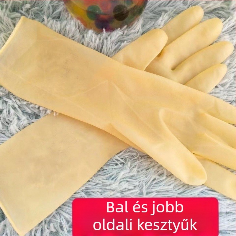 Egyszer használatos, megvastagodott marhaín kesztyűk háztartási feladatokra, mosogatáshoz, vízálló, univerzális latex kesztyűk, tartós