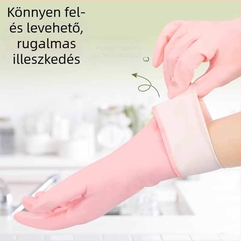 Női nitril mosogatós kesztyűk, vastag, tartós, vízálló, konyhai használatra