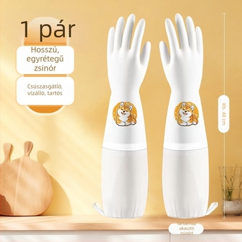 Vastagított PVC mosogatós kesztyű fleece béléssel, vízálló és olajálló, tartós konyhai kesztyű