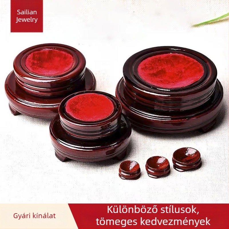 Kerek forgó kristálygömb tartó fa alapú kijelzővel otthonra és irodába