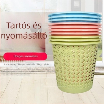 Egyszerű műanyag szemetes fürdőszobába és nappaliba, lyukacsos kialakítású, papírkosár otthoni használatra