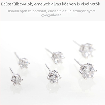 S925-ös sterling ezüst fülbevalók CZ kövekkel, férfi hip-hop stílusú, bedugható
