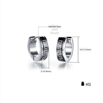 Geometriai mintázatú titánacél fülbevaló, koreai/japán stílusú, női divat kiegészítő