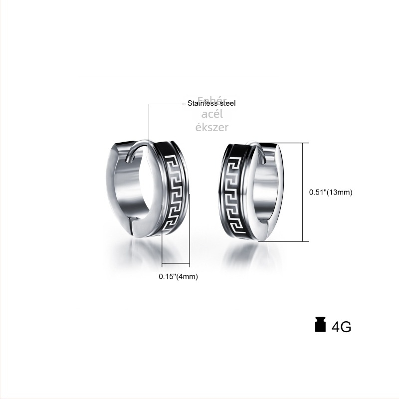 Geometriai mintázatú titánacél fülbevaló, koreai/japán stílusú, női divat kiegészítő