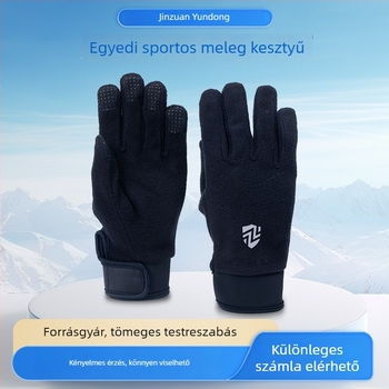 Férfiak és nők számára tervezett kültéri sportkesztyűk, téli meleg, vékony polár fleece kesztyűk őszre és télre, teljes ujjas érintőképernyő kompatibilis