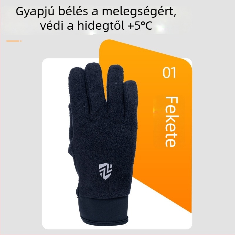 Férfiak és nők számára tervezett kültéri sportkesztyűk, téli meleg, vékony polár fleece kesztyűk őszre és télre, teljes ujjas érintőképernyő kompatibilis