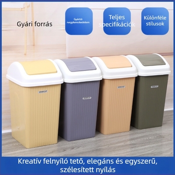 8 literes négyzet alakú műanyag kuka fedéllel, otthoni használatra: nappali, hálószoba és fürdőszoba