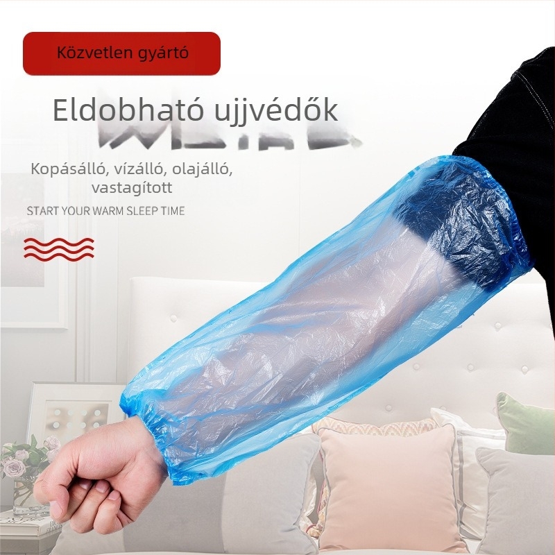 Egyszer használatos PE ujjvédők – olajálló, átlátszó, vízálló, konyhai használatra, uniszex