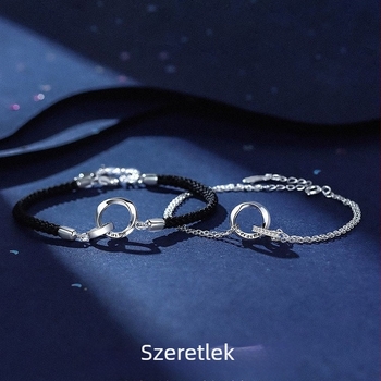 Mobius karkötő párnak – Szeretlek, uniszex, réz és cirkón kövekkel, Instagram-stílusú ékszer